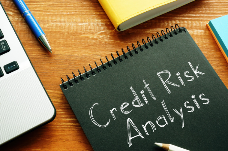 credit risk analysis written on a notepad 