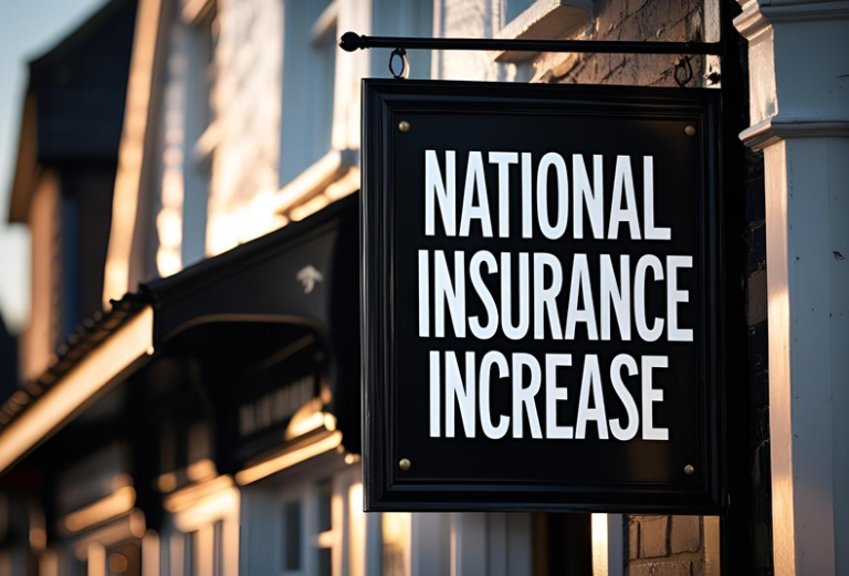 national insurance sign on side of a shop concept 